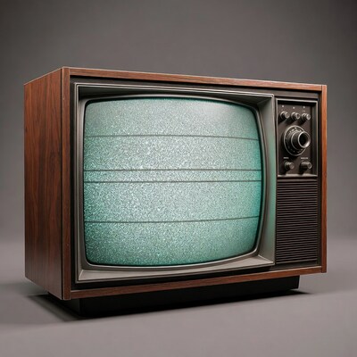 Vintage TV with Static Screen