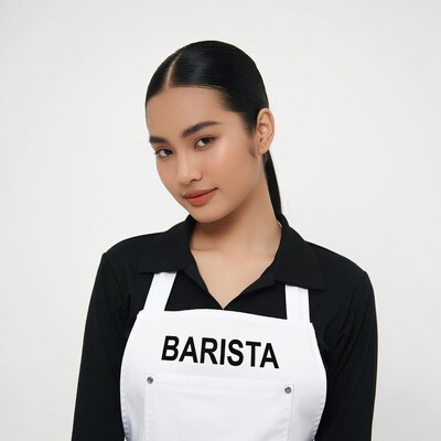 Asian barista woman in uniform