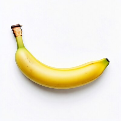Yellow banana on white background