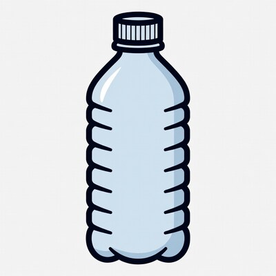 Blue Plastic Water Bottle