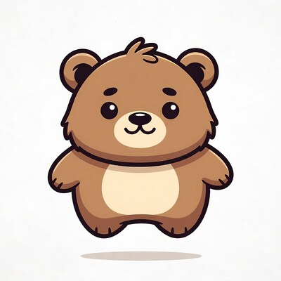 Cute brown bear illustration