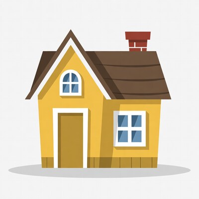 Yellow house illustration