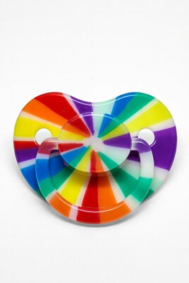 Rainbow Swirl Pacifier on White Background