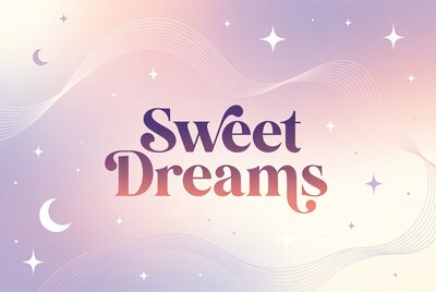 Sweet Dreams Text with Stars and Moon