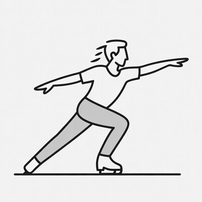 Man roller skating in motion