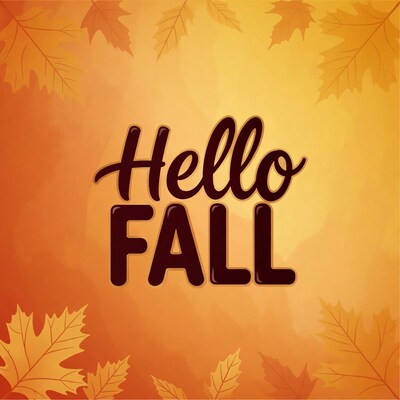 Hello Fall Autumn Leaves Illustration