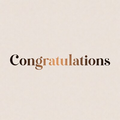 Congratulations Text on Beige Background