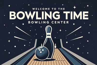 Welcome to Bowling Time Center Illustration