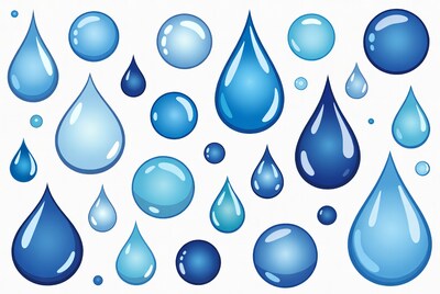 Blue Water Drops Clipart