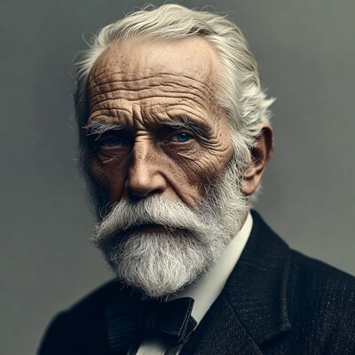 Elderly man with white beard and bow tie