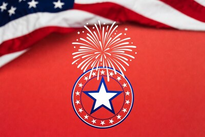 American Flag Fireworks Star Emblem