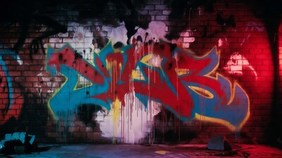 Colorful WABZ Graffiti on Brick Wall