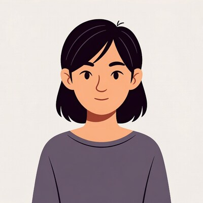 Asian woman illustration smiling