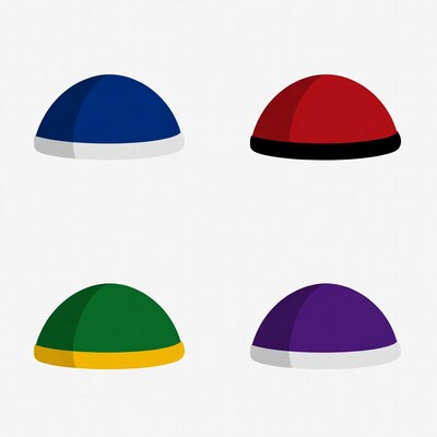 Four Colored Flat Cap Illustrations