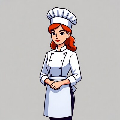 Redhead Woman Chef Illustration