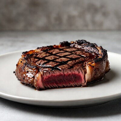 Grilled Ribeye Steak with Crosshatch Marks