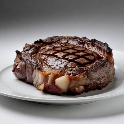 Grilled Ribeye Steak on Plate