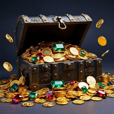 Open Treasure Chest Overflowing Gold Coins
