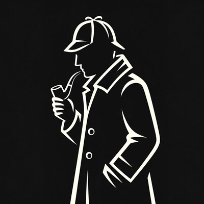 Sherlock Holmes silhouette smoking pipe