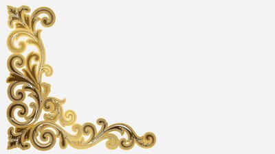Gold Ornate Corner Border Illustration