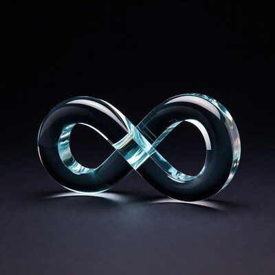 Blue Glass Infinity Symbol