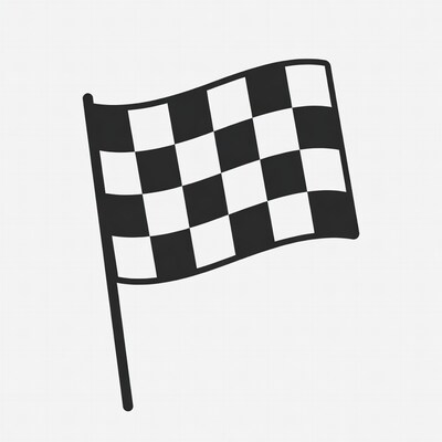 Waving Checkered Race Flag