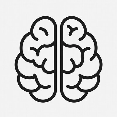 Black Outline Brain Icon