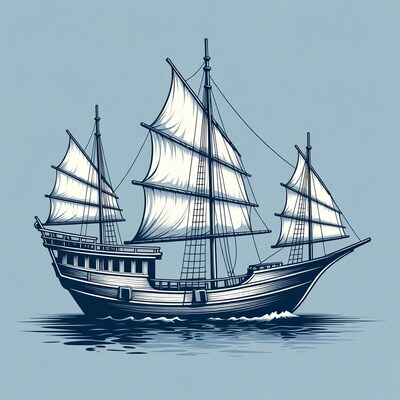 Traditional Sailing Ship Illustration