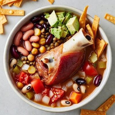 Ham Hock Bean Soup with Tortilla Chips