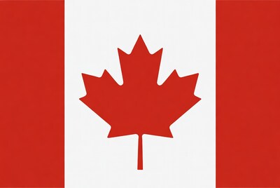 Canadian Flag with Red Maple Leaf