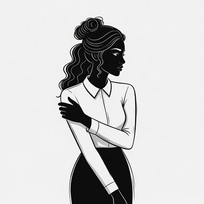 Black woman in office attire silhouette