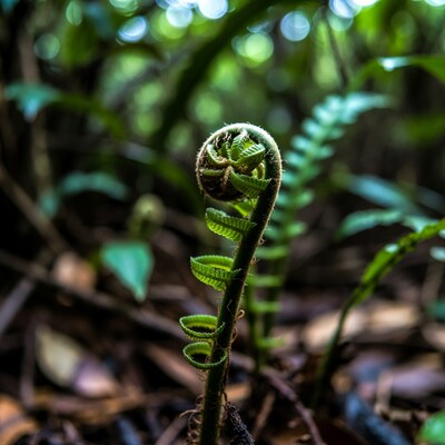 Fiddlehead Fern in Forest
