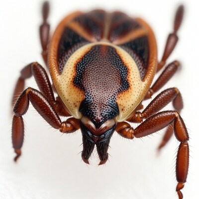 Closeup of ornate red spider