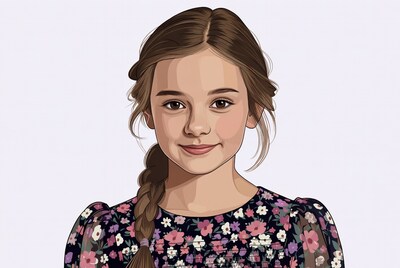 Girl with braided hair smiling