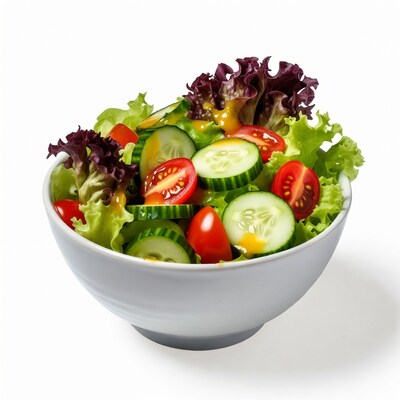 Fresh salad in white bowl