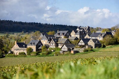 French village on green hillside