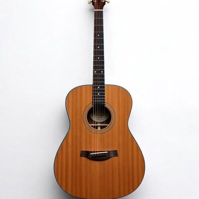 Acoustic Guitar on White Background