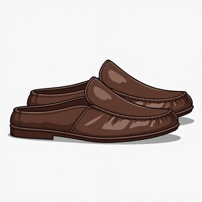 Brown Leather Loafers Illustration