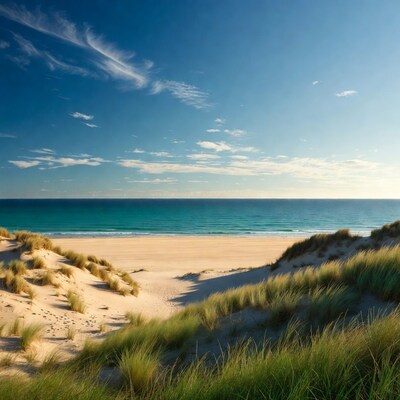 Sandy Beach with Dunes and Ocean