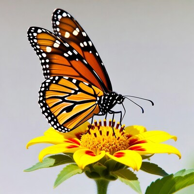 Monarch Butterfly on Yellow Flower