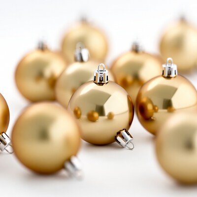 Shiny Gold Christmas Ornaments