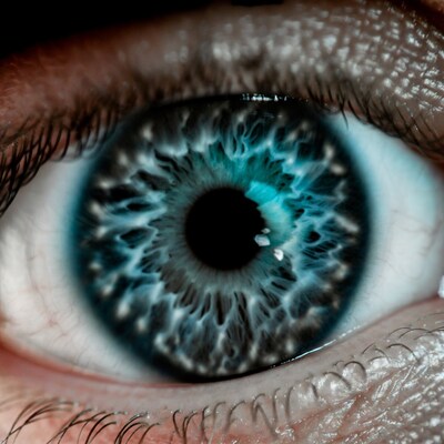 Close-up blue human eye