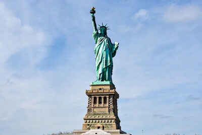 Statue of Liberty against blue sky