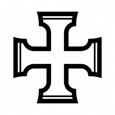 Black Greek Cross Outline