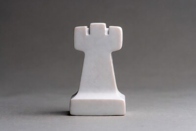 White Rook Chess Piece