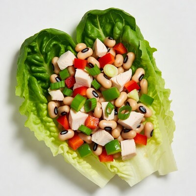 Chicken Edamame Salad in Lettuce Leaf