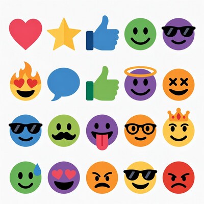Colorful Emojis and Symbols Collection