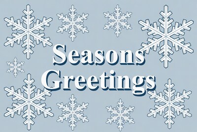 Seasons Greetings with Snowflakes
