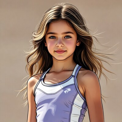 Blonde girl in tank top illustration