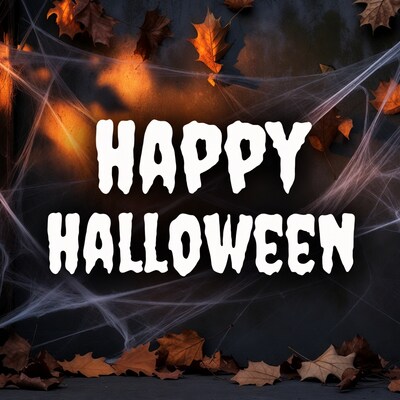 Happy Halloween with Spider Webs